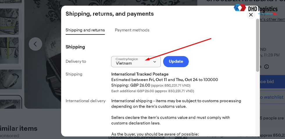 eBay ship hàng về Việt Nam