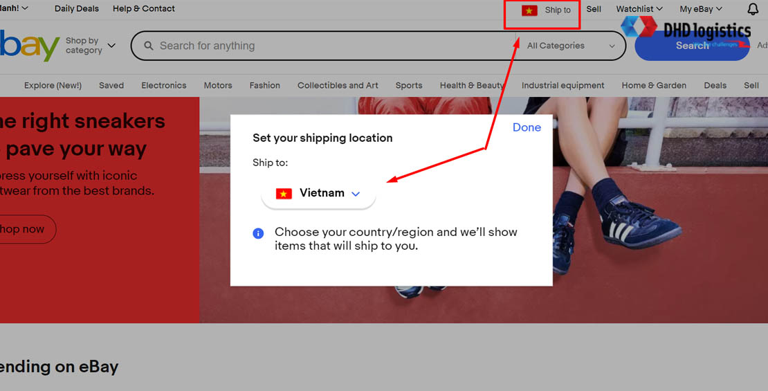 Thiết lập location nhận hàng eBay