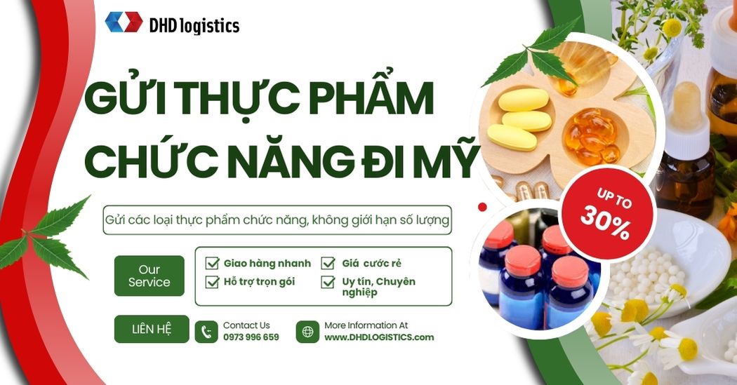 Gửi thực phẩm chức năng đi Mỹ nhanh giá cước rẻ