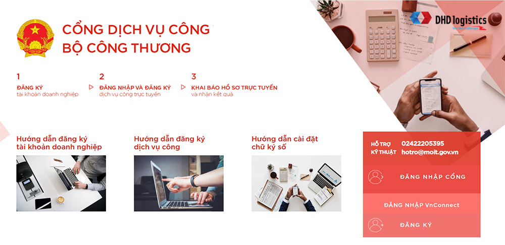 Đăng ký tài khoản doanh nghiệp trên trang dịch vụ công Bộ Công Thương