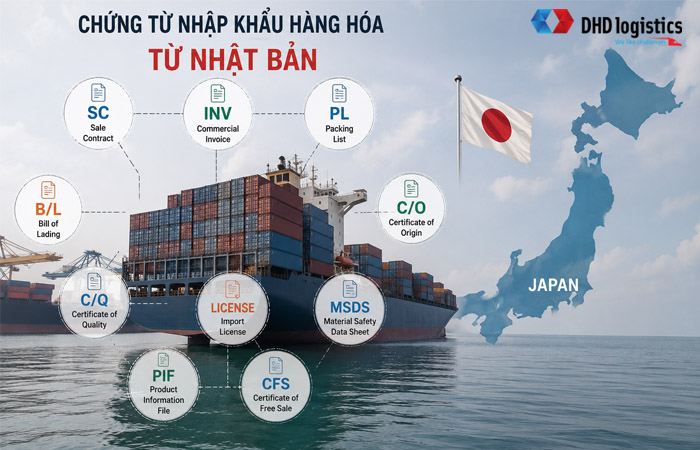 Các loại chứng từ cần thiết khi làm thủ tục nhập hàng từ Nhật